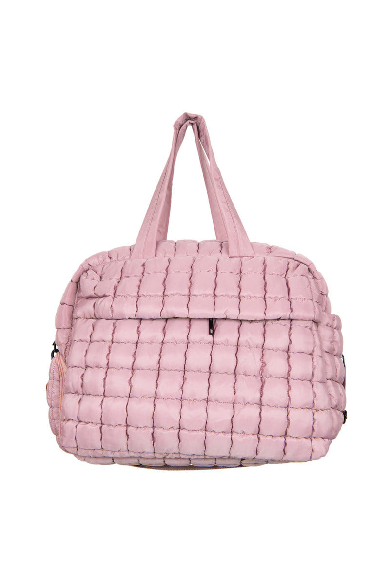 Mauve Quilted Wholesale Garment Duffel Bag w/ Pass-Thru Slip