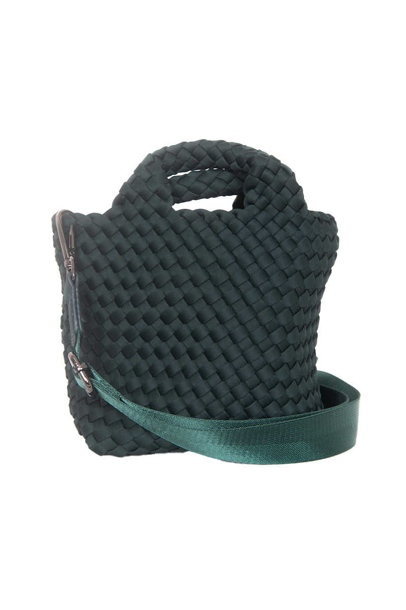 Forest Green Wholesale Woven Bucket Bag Crossbody
