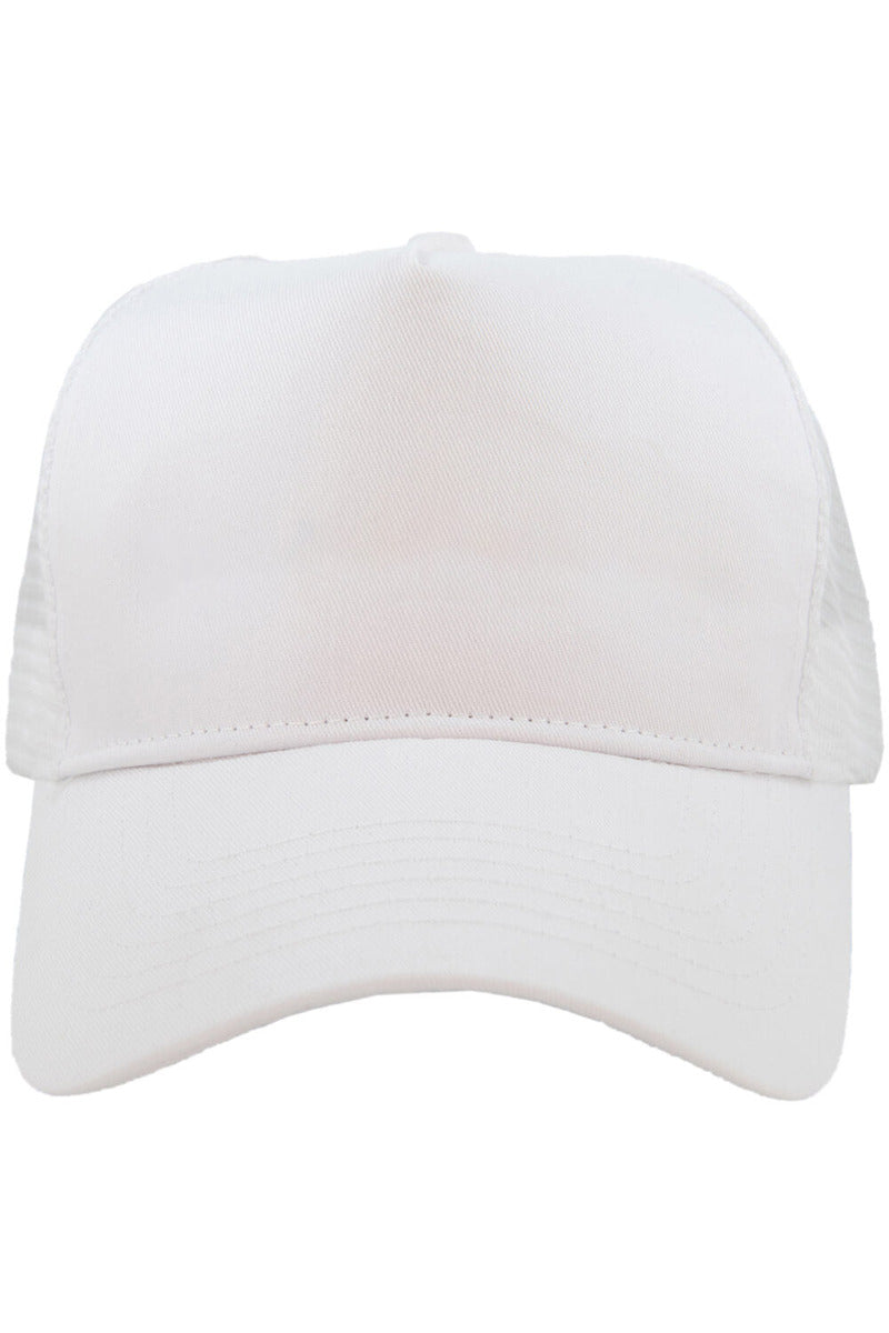 White Fabric Wholesale Blank Trucker Hat