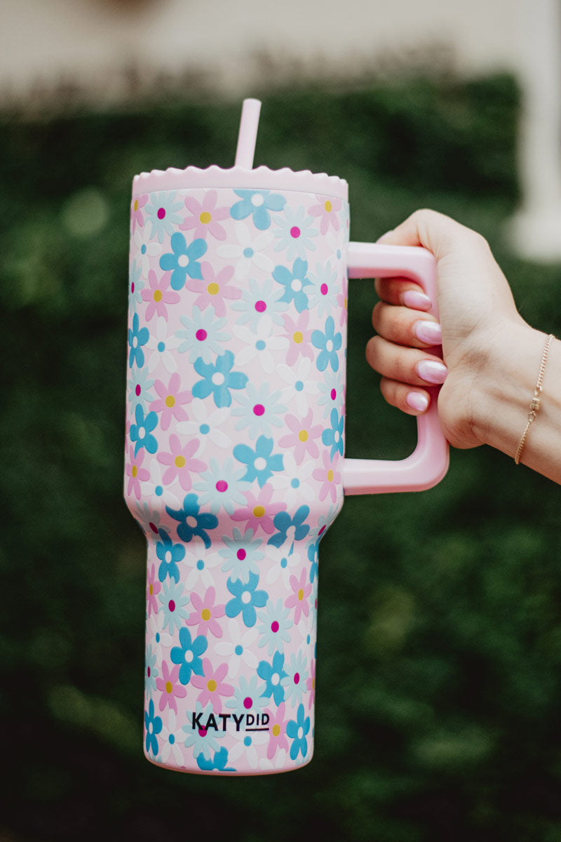 Dainty Florals Pink Wholesale 38 Oz Tumbler Cup