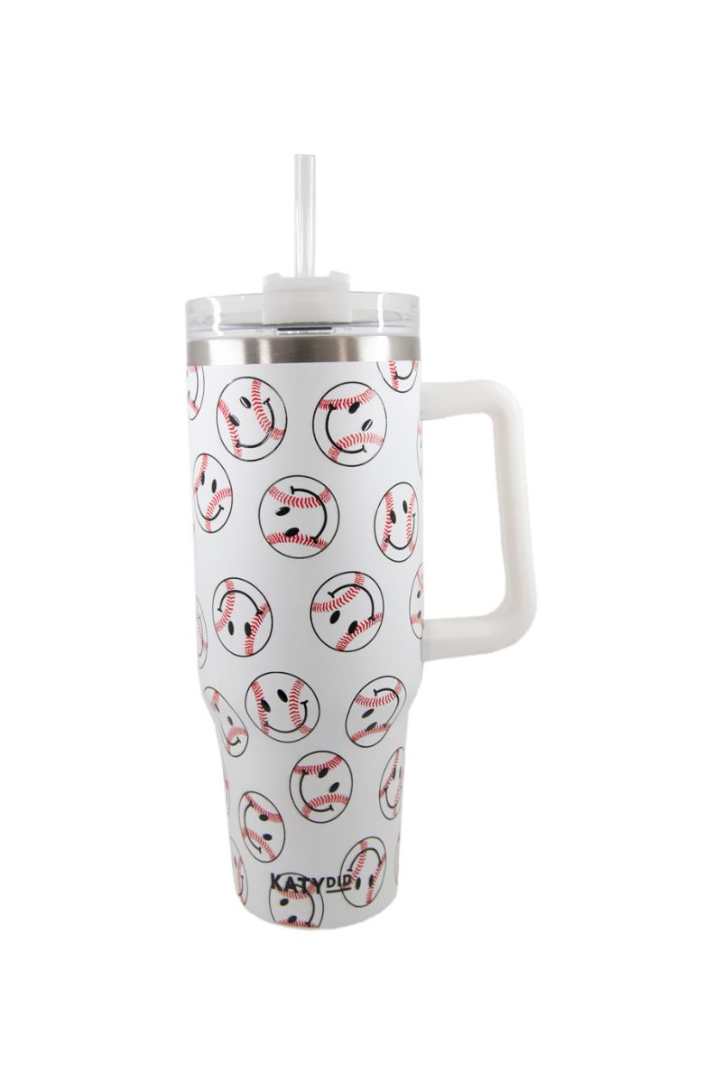 Baseball Happy Faces Wholesale 40 Oz Stainless Steel Tumbler Cup