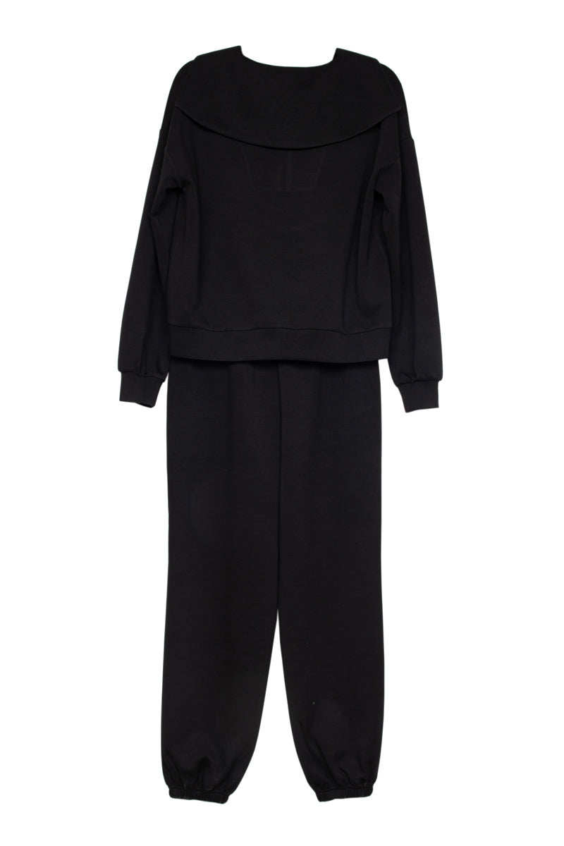 Black Wholesale Jogger Pants Two Piece Set