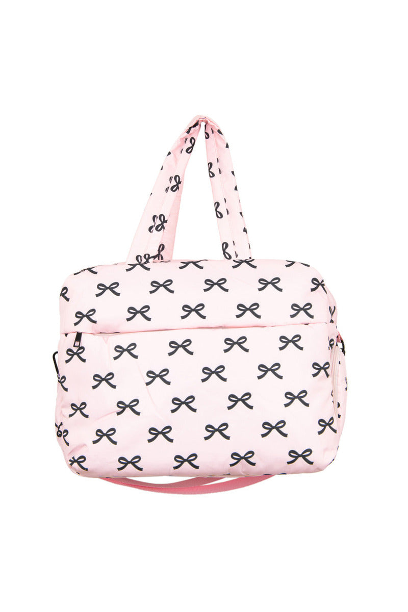 Black & Pink Mini Bows Wholesale Duffel Weekender