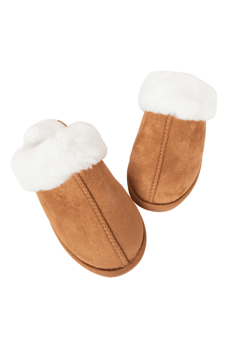 Chestnut Faux Fur Wholesale Slip-On House Shoes