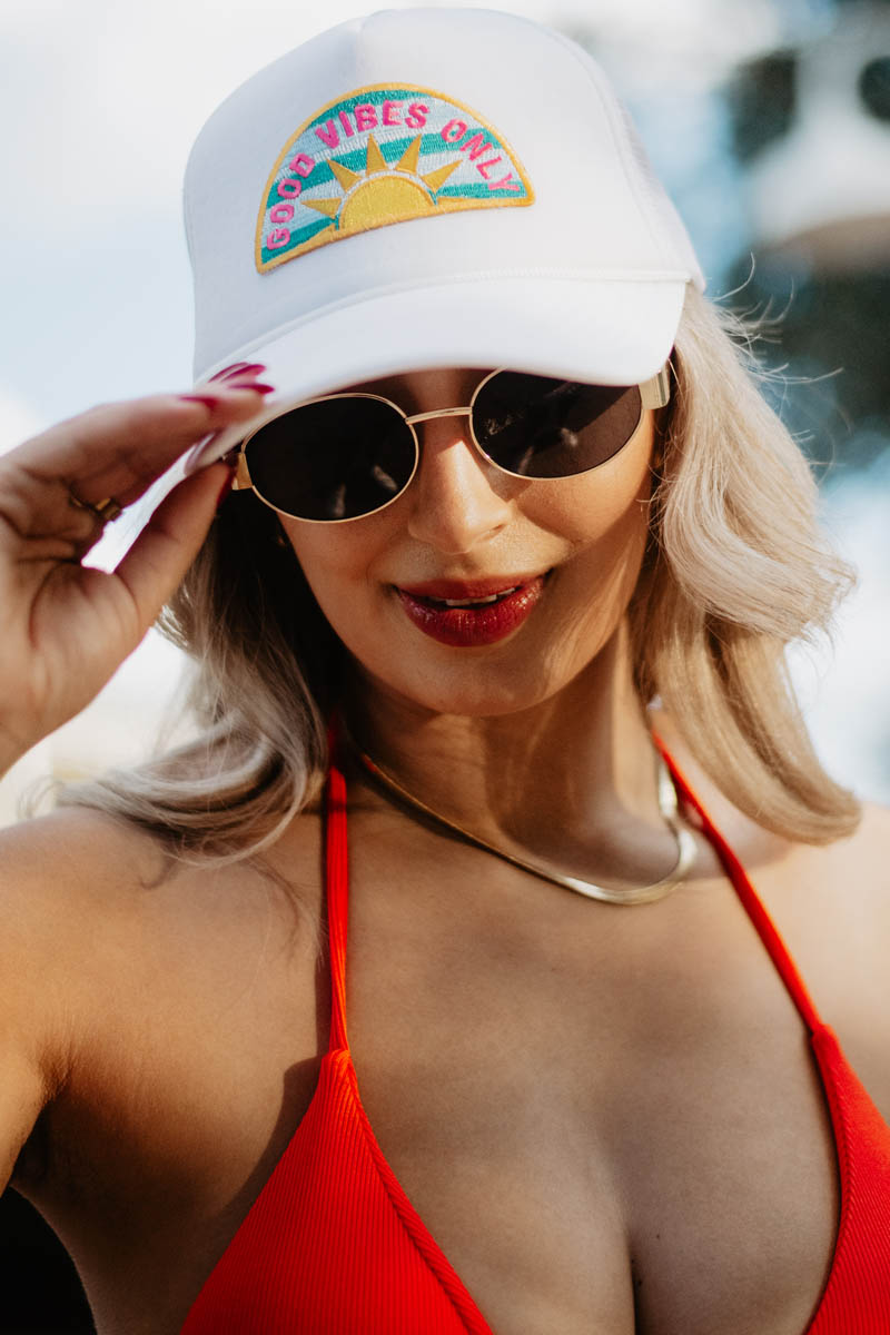 Good Vibes Only Patch Wholesale Women's Foam Hat