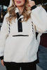 White Two-Toned Sherpa Fleece Pullover Wholesale