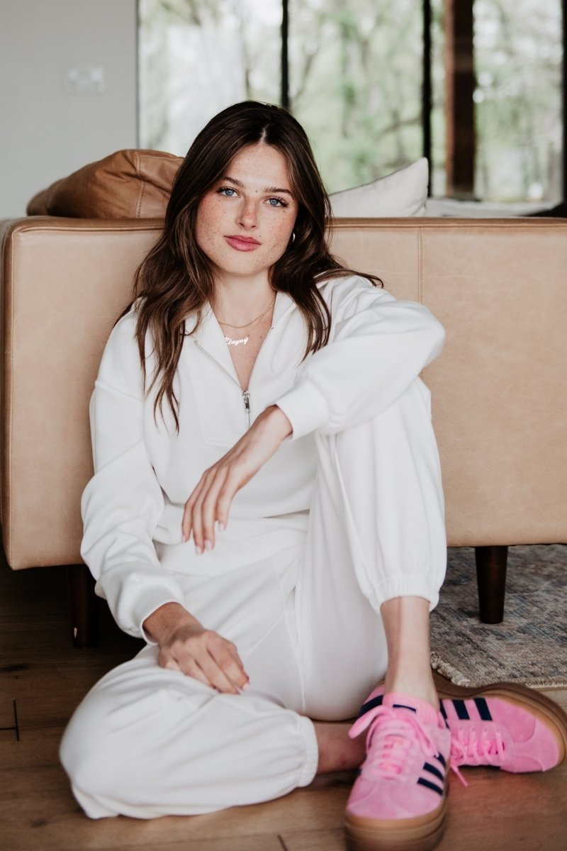 White Wholesale Relaxed Fit Jogger Set