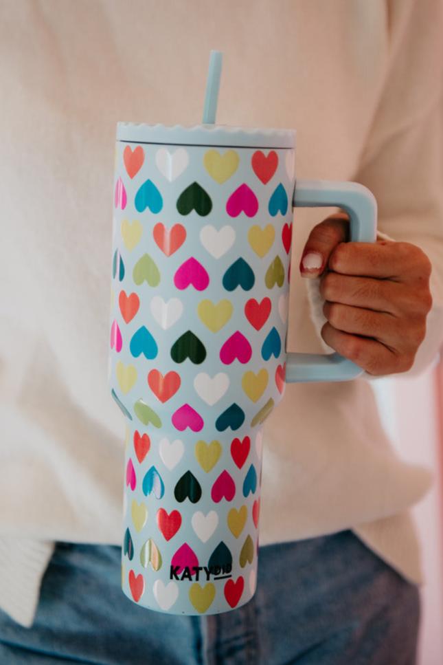 Multicolored Hearts Mint Wholesale Stainless Steel Tumbler