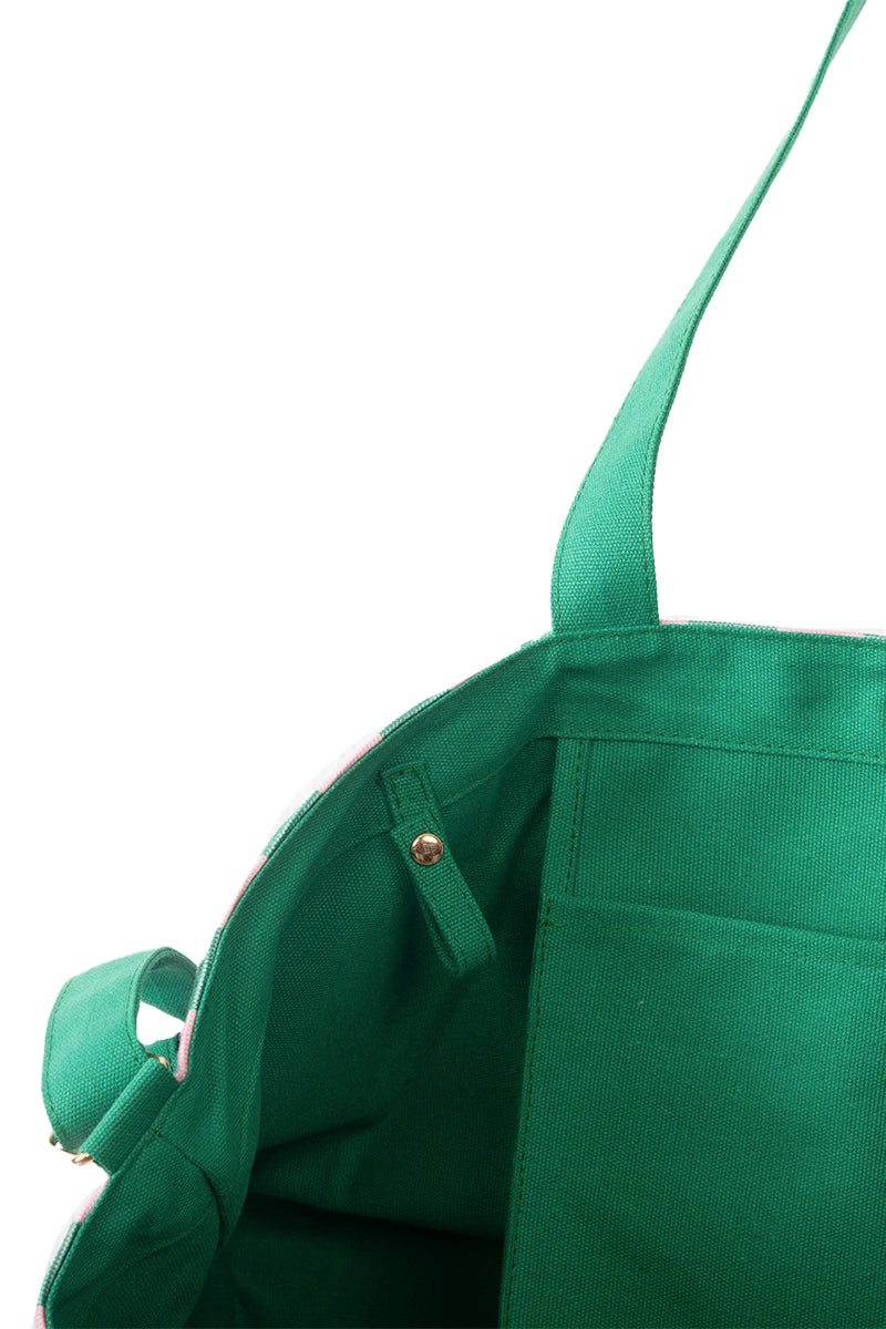 Pink & Green Cabana Wholesale Sleepover Bag