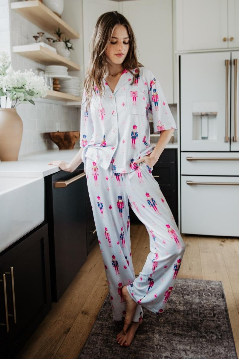 Nutcrackers Light Blue Women's Christmas Pajamas