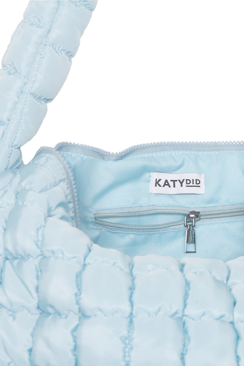 Light Blue Wholesale Puffer Quilted Tote Bag