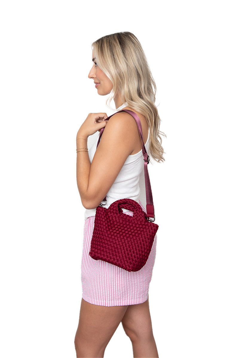 Wine Woven Wholesale Bucket Bag Crossbody