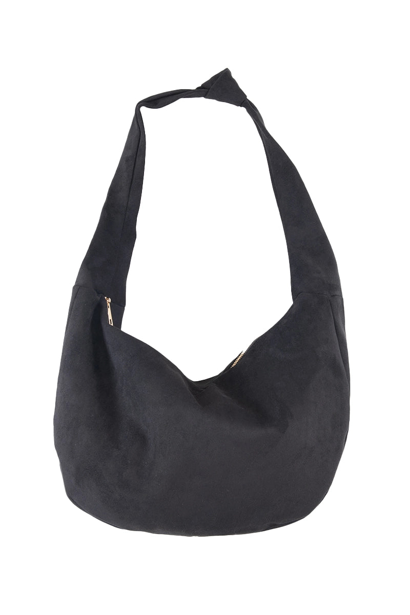 Black Suede Evening Tote Bag