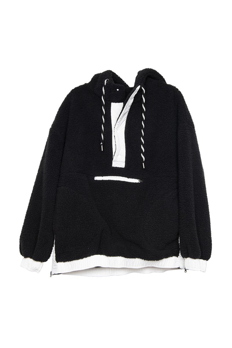 Black Sherpa Fleece Wholesale Pullover