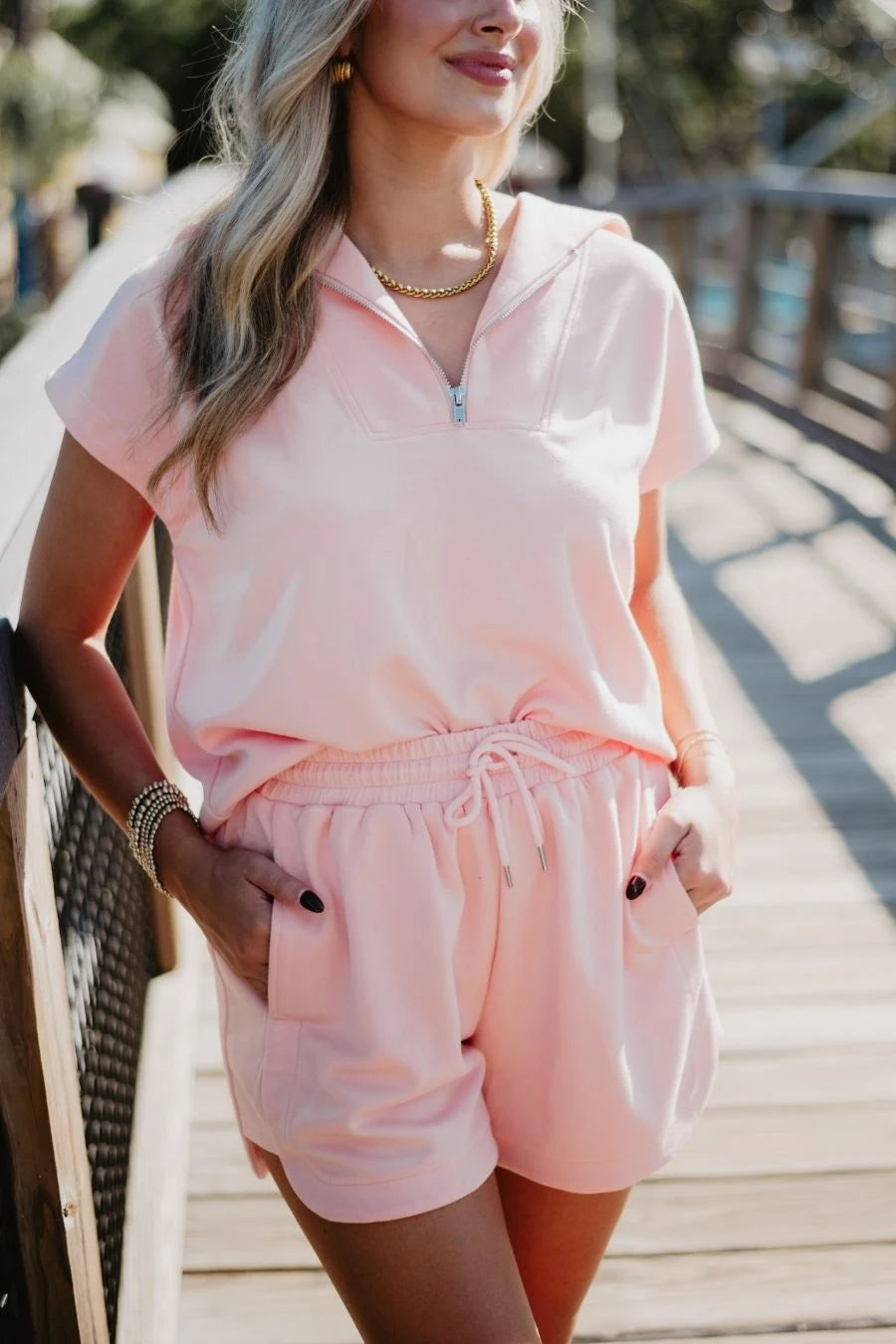 Peach Wholesale Matching Pullover Set
