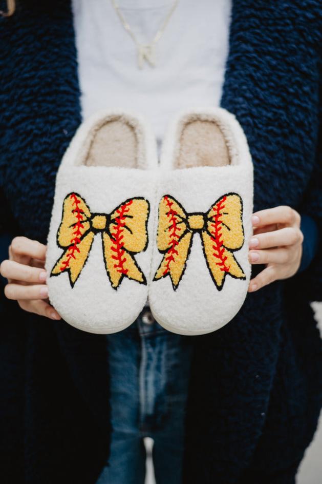 Softball Bow Wholesale Slippers