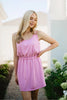 Pink Garment Washed Wholesale Summer Mini Dress