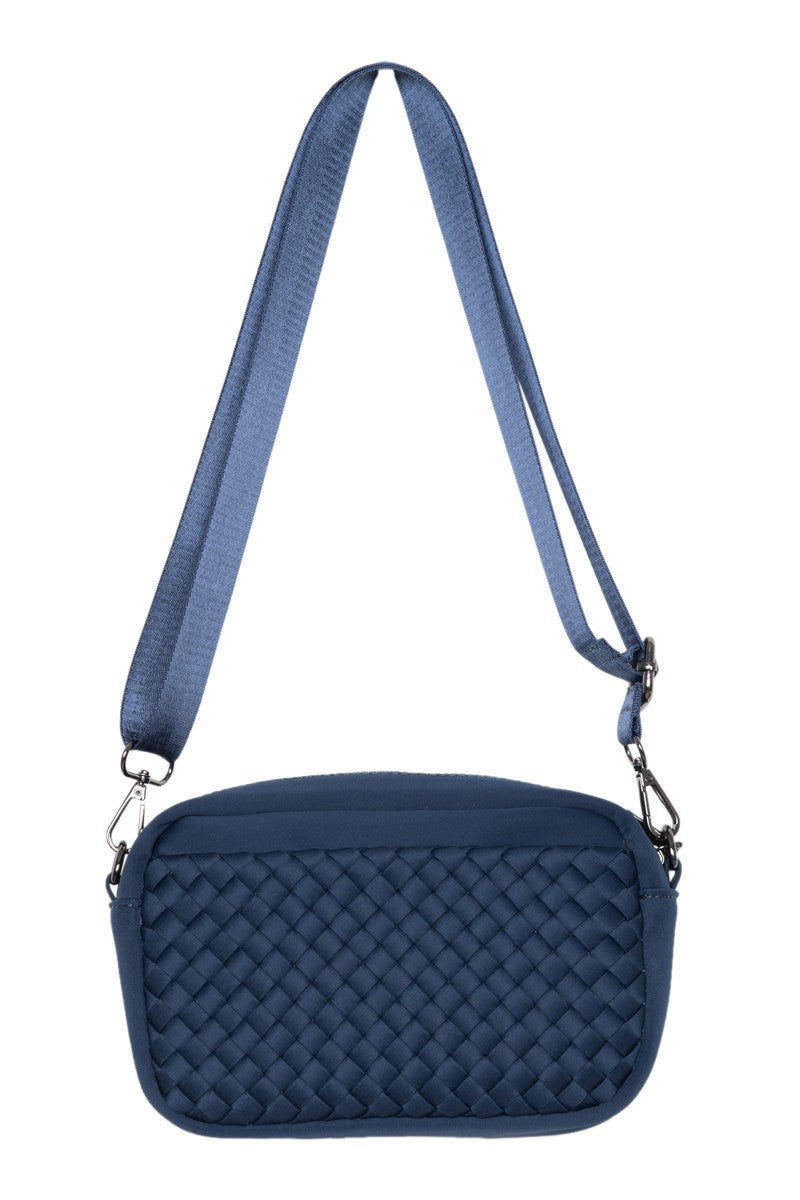 Navy Woven Crossbody Bag Wholesale