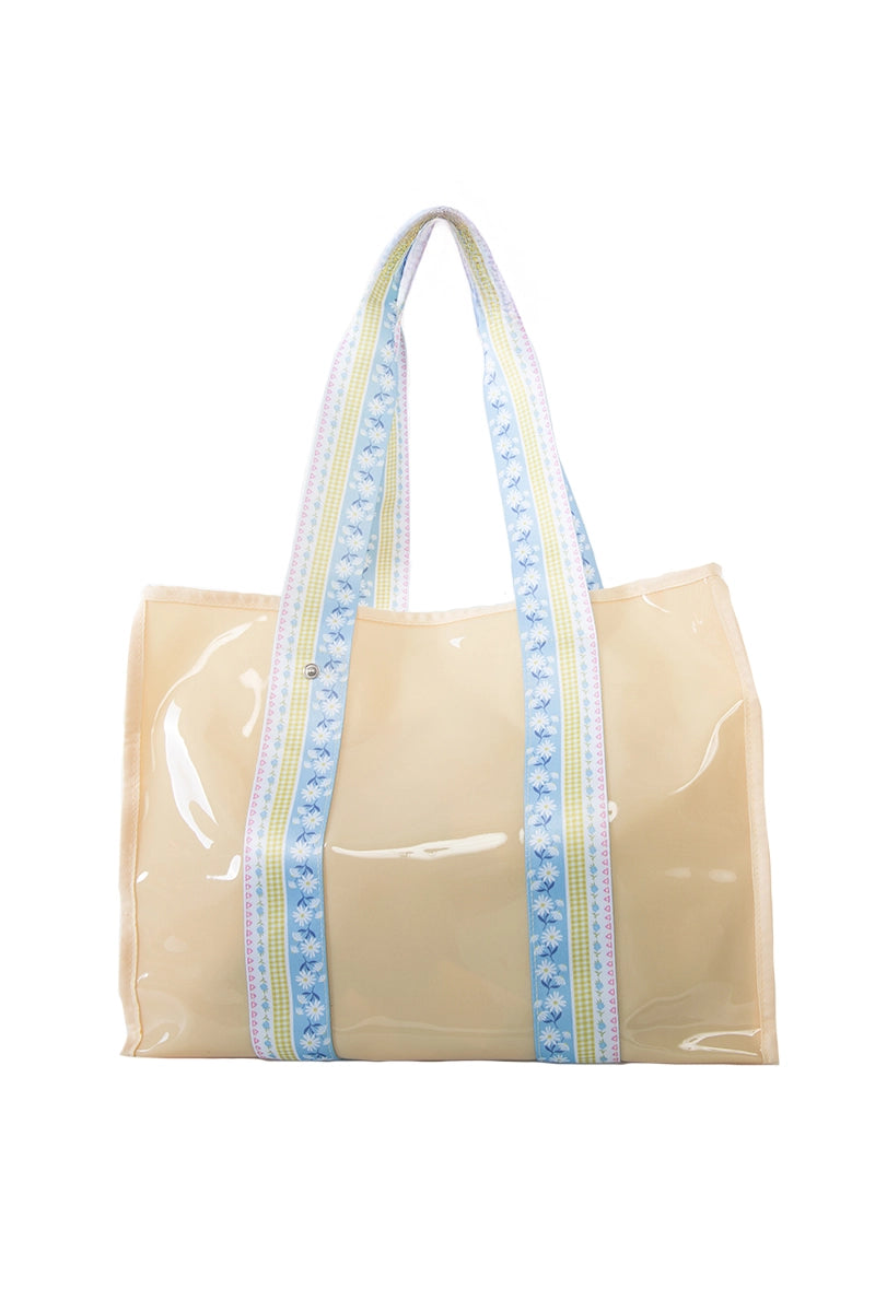 Yellow Ribbon Handle Wholesale Jelly Tote Bag
